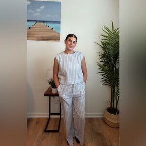 Striped Sleeveless Jumpsuit